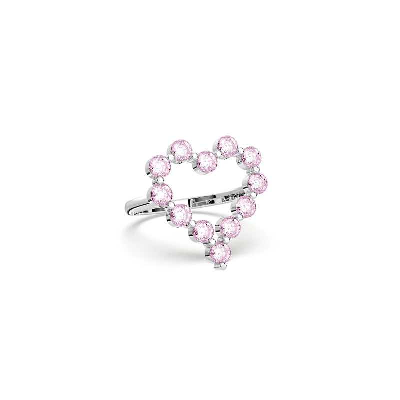 Heart Halo Ring - Silver
