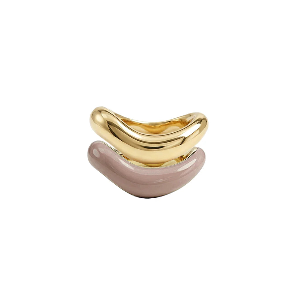 Gold Liquid Tide Rings (set of 2)