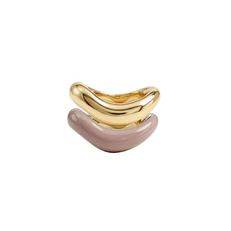 Gold Liquid Tide Rings (set of 2)
