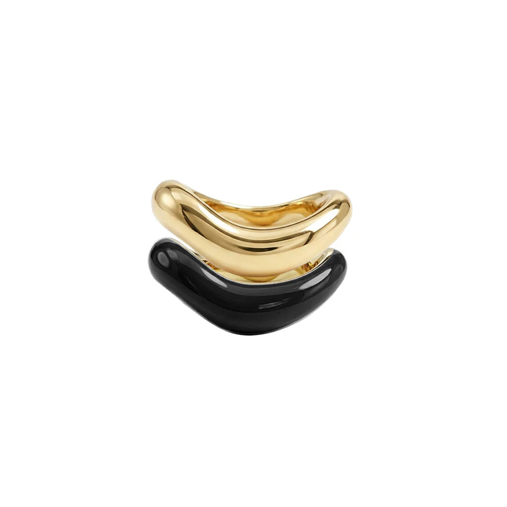 Gold Liquid Tide Rings (set of 2)