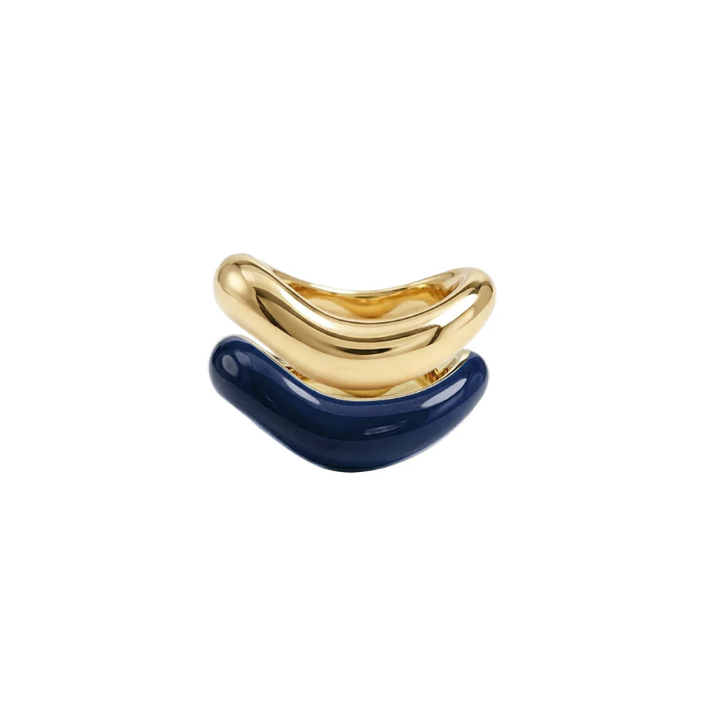 Gold Liquid Tide Rings (set of 2)