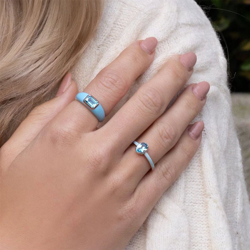 Chroma Aura Baguette Ring (Lavender Edition)