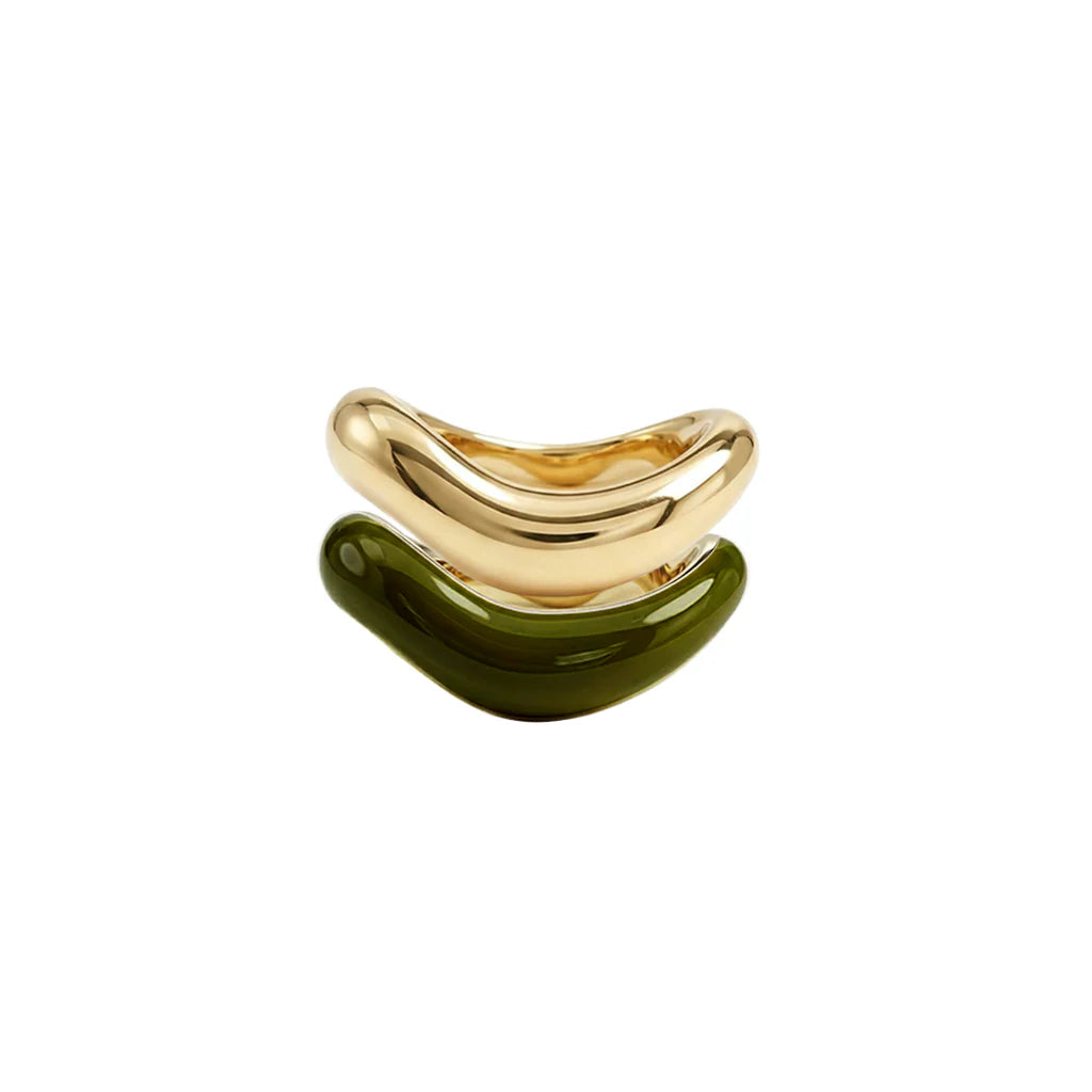 Gold Liquid Tide Rings (set of 2)