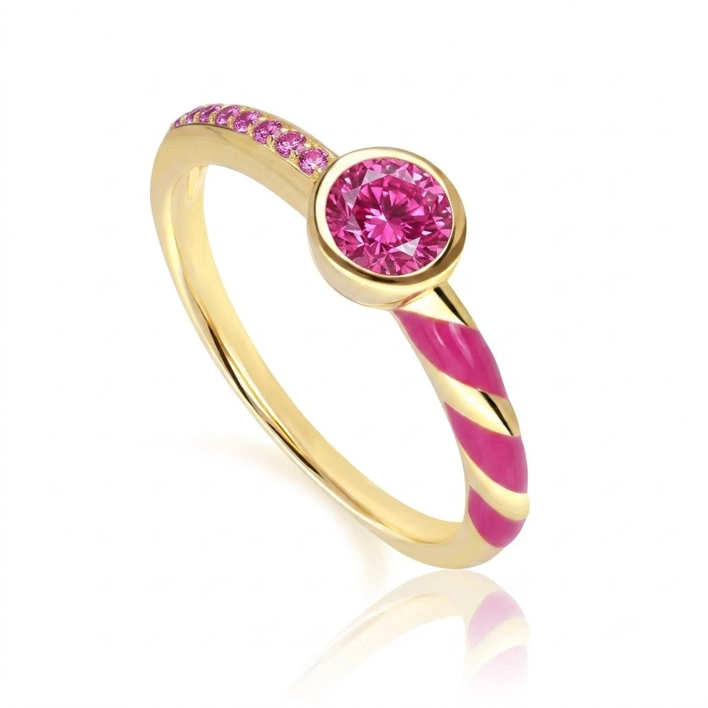 Lumina Pear-Cut Enamel Ring (Sky Blue Edition)