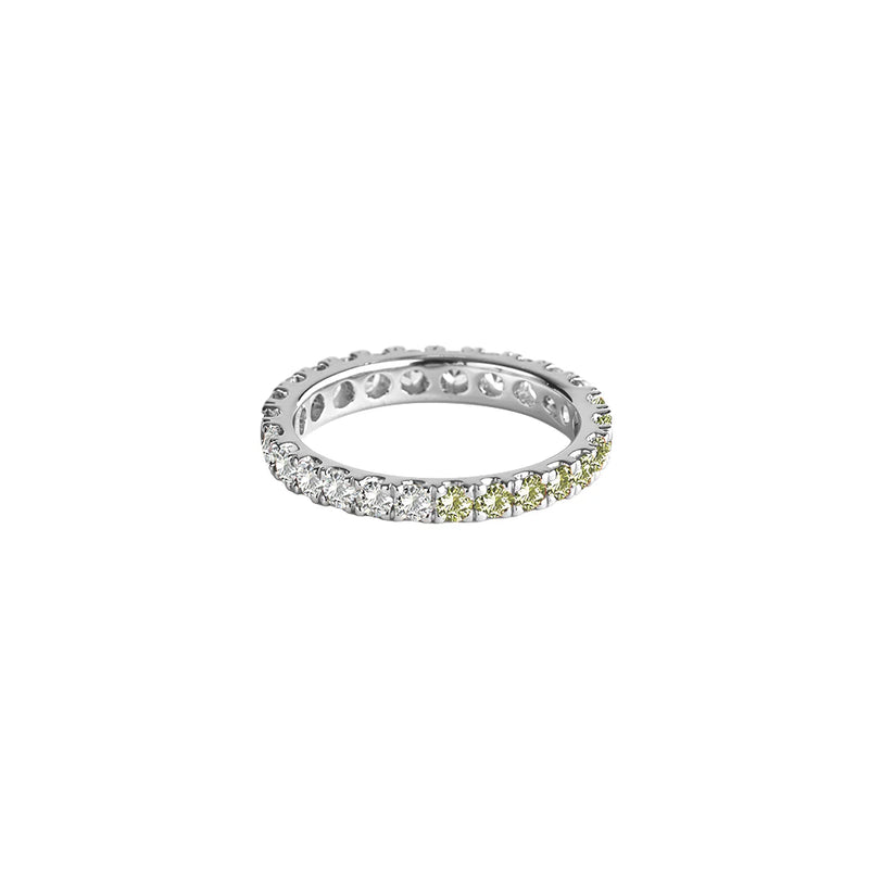 white candy pave eternity  (silver)