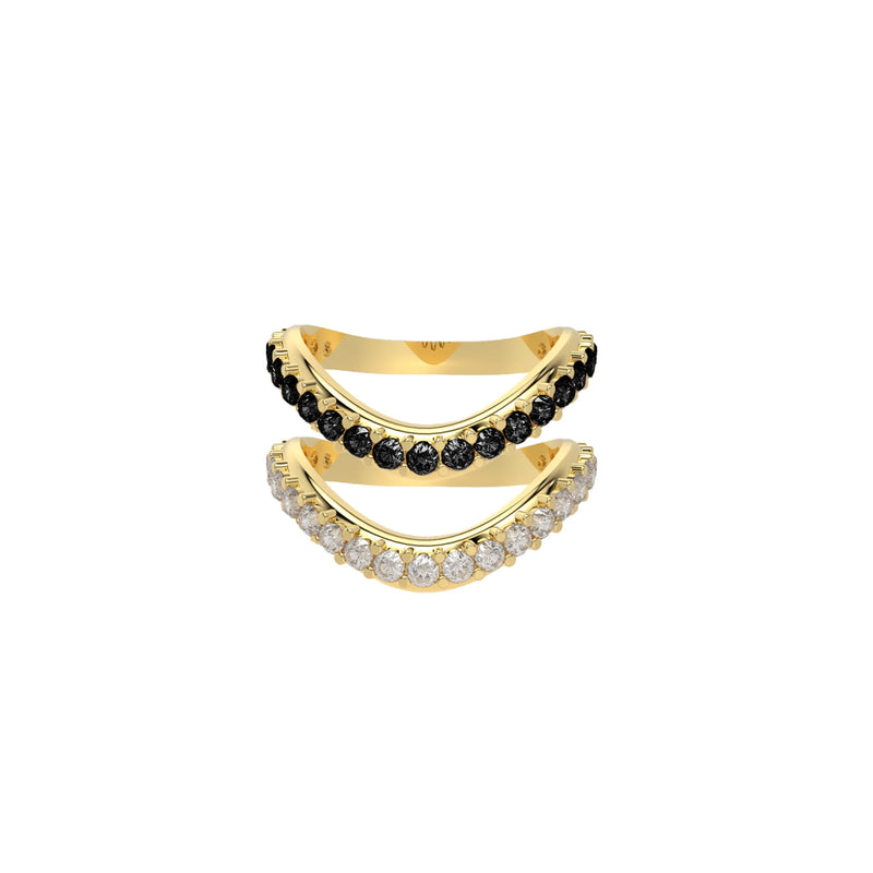 Liquid Tide Dual Band Pavé Ring