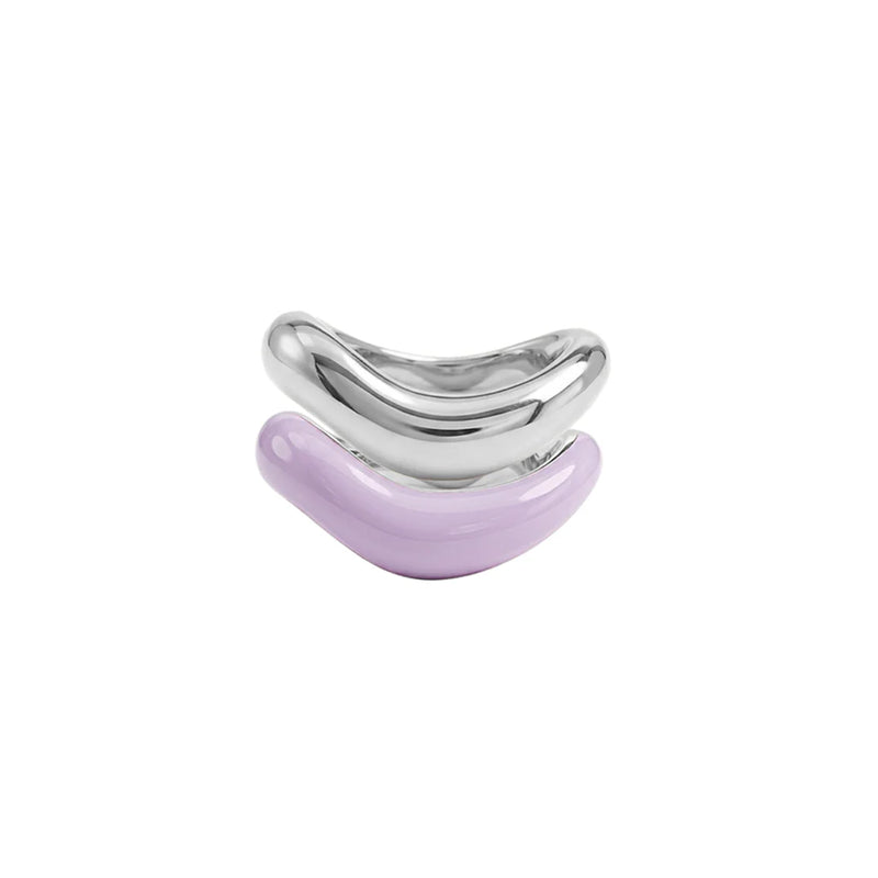 Silver Liquid Tide Rings (set of 2)