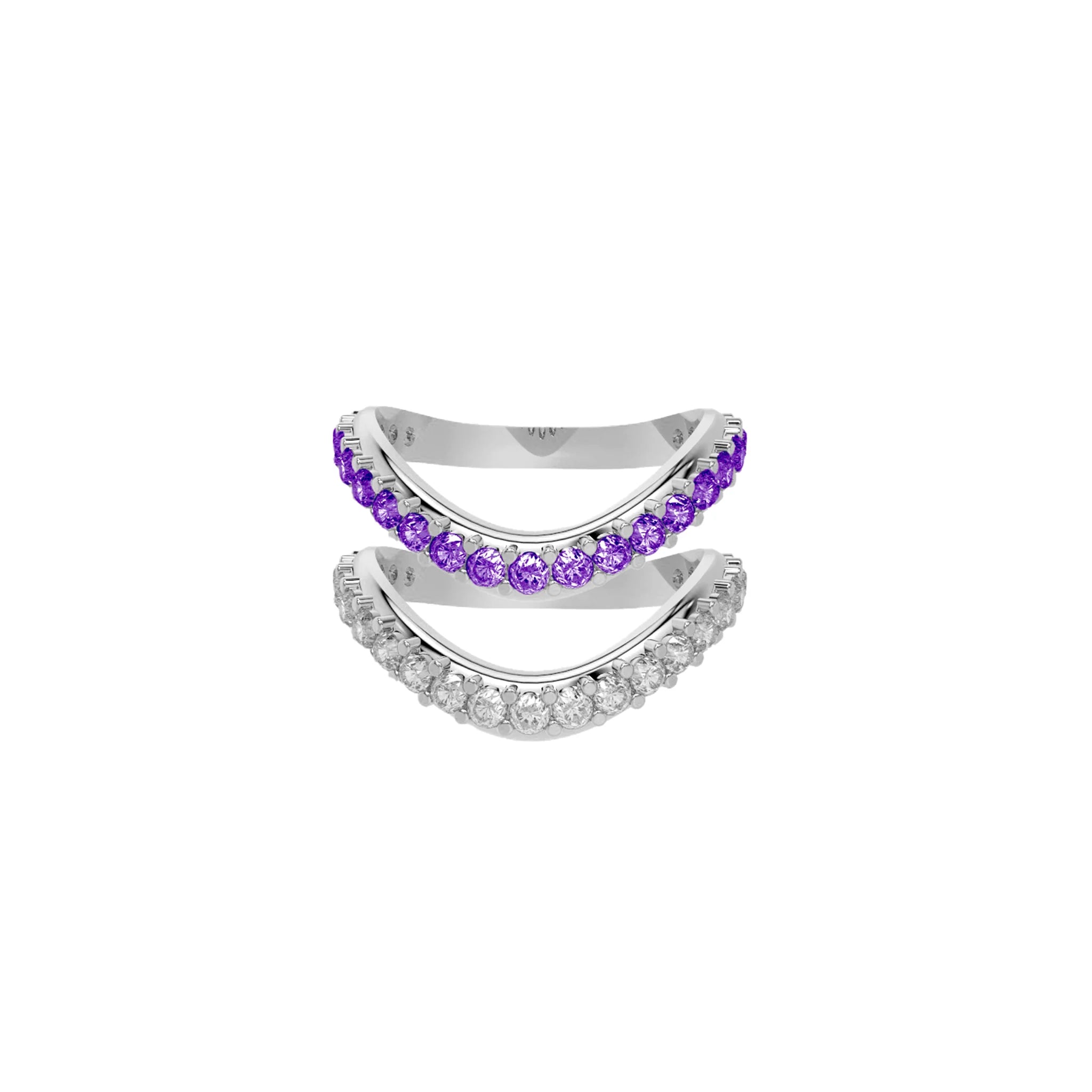 Liquid Tide Dual Band Pavé Ring