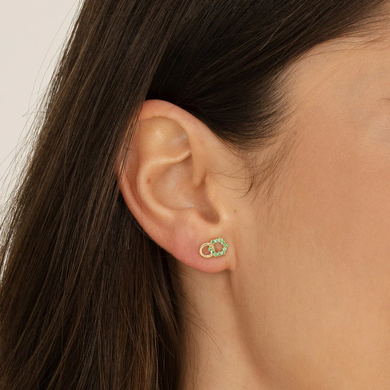 Apex Interlock Stud Earrings (Sapphire Edition)