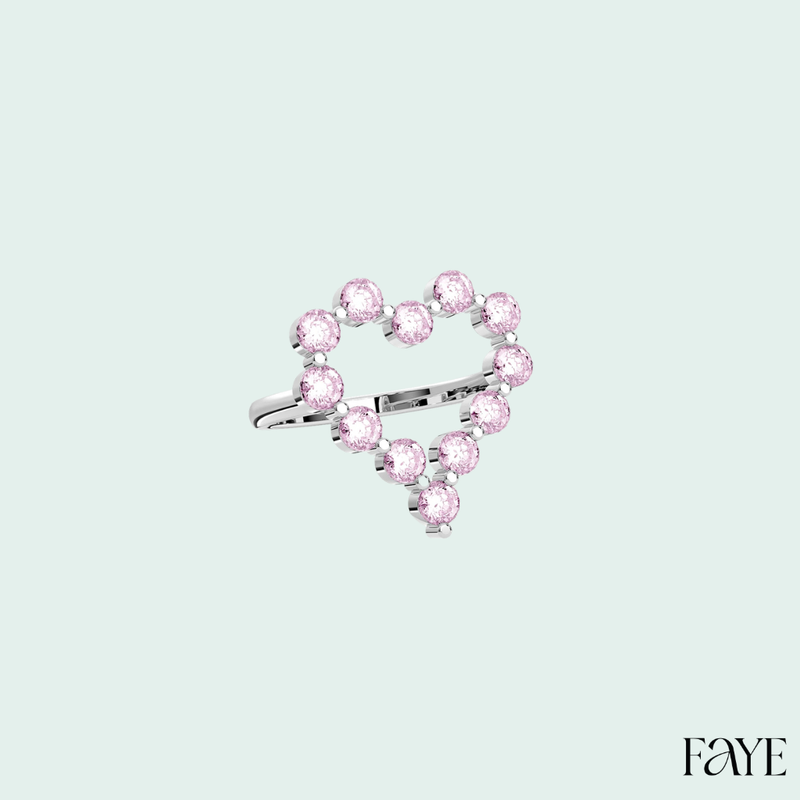 Heart Halo Ring - Silver