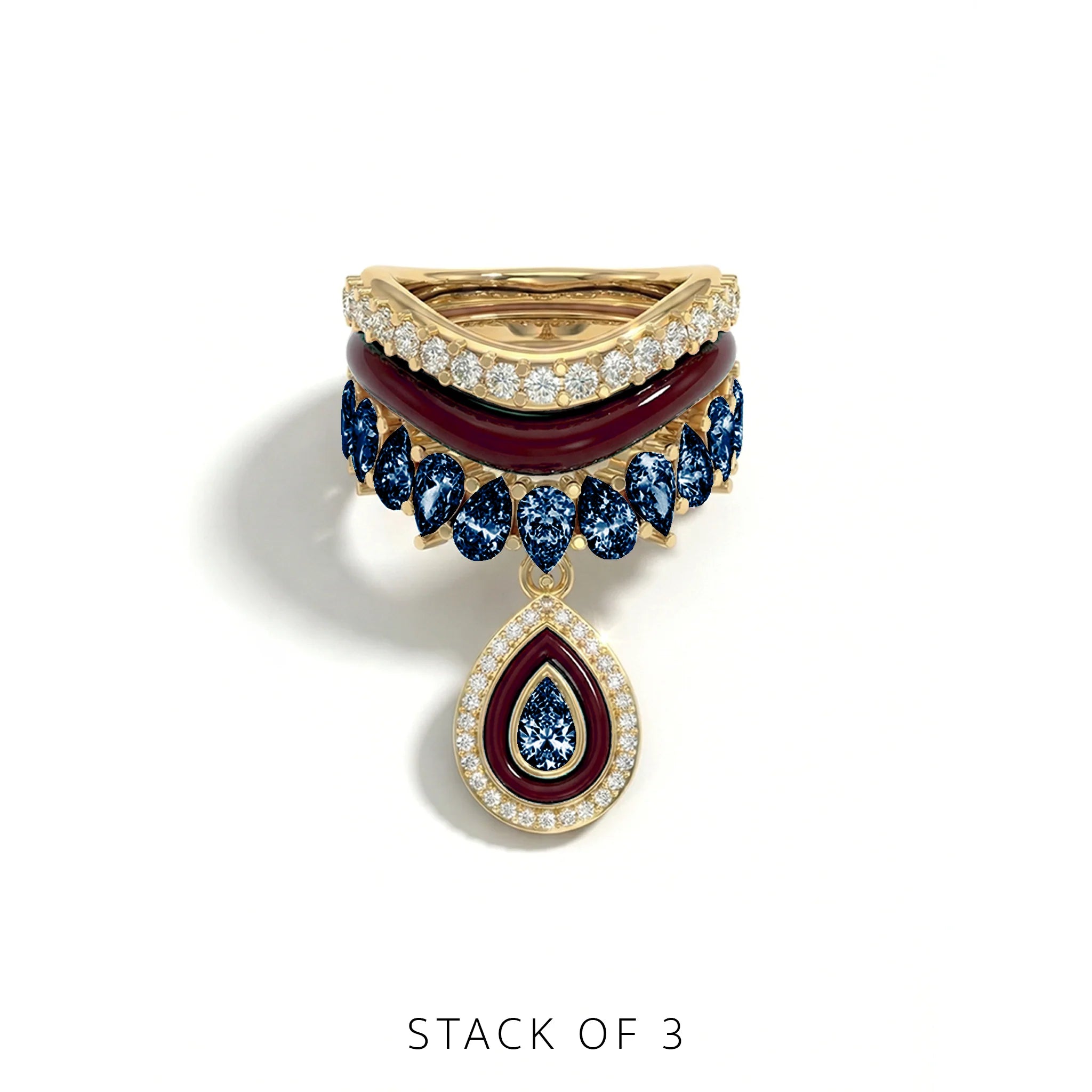 Varna-Volt-Gold Trio Ring Stack