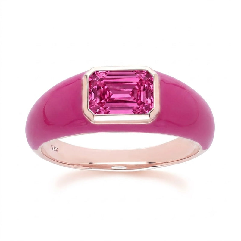 Azure Arc Baguette Dome Oval Ring (Mint Green Edition)