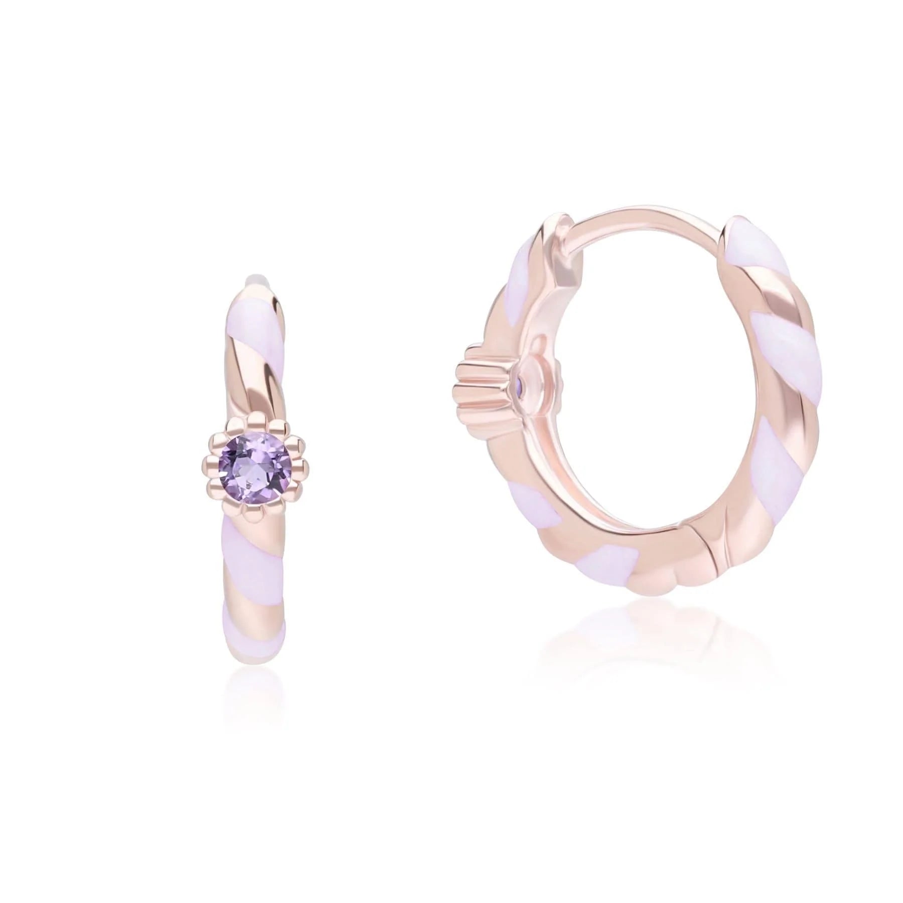 Azure Arc Baguette Huggie Earrings (Lavender Edition)