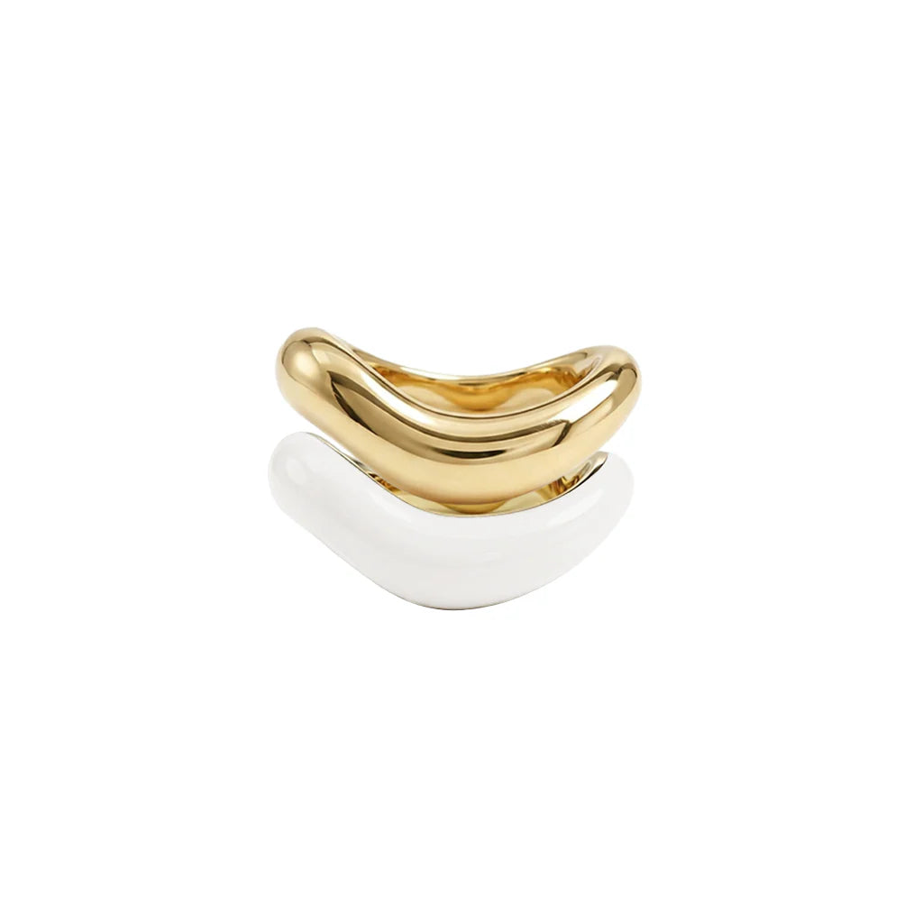 Gold Liquid Tide Rings (set of 2)