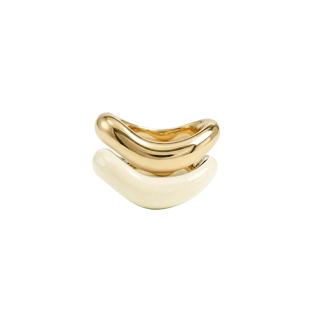 Gold Liquid Tide Rings (set of 2)
