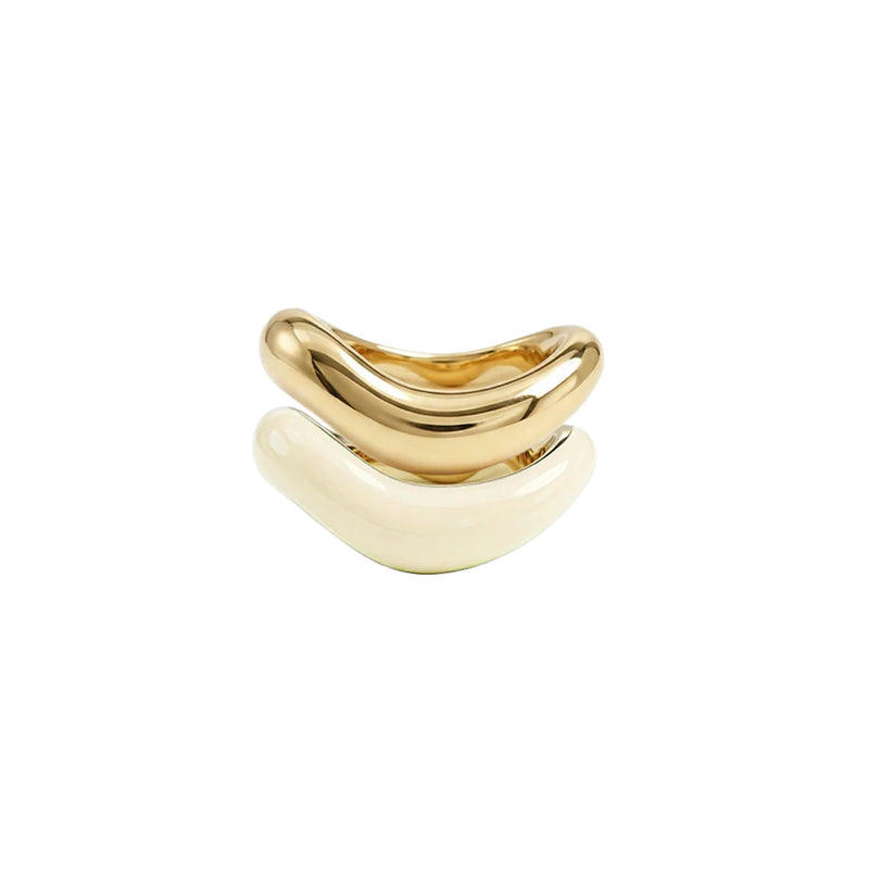 Gold Liquid Tide Rings (set of 2)
