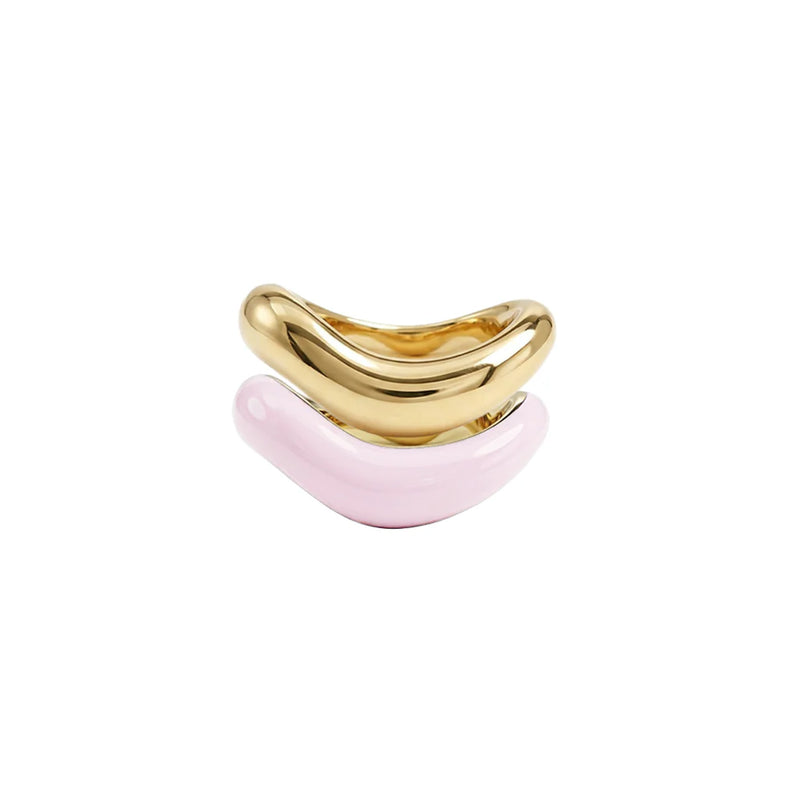 Gold Liquid Tide Rings (set of 2)