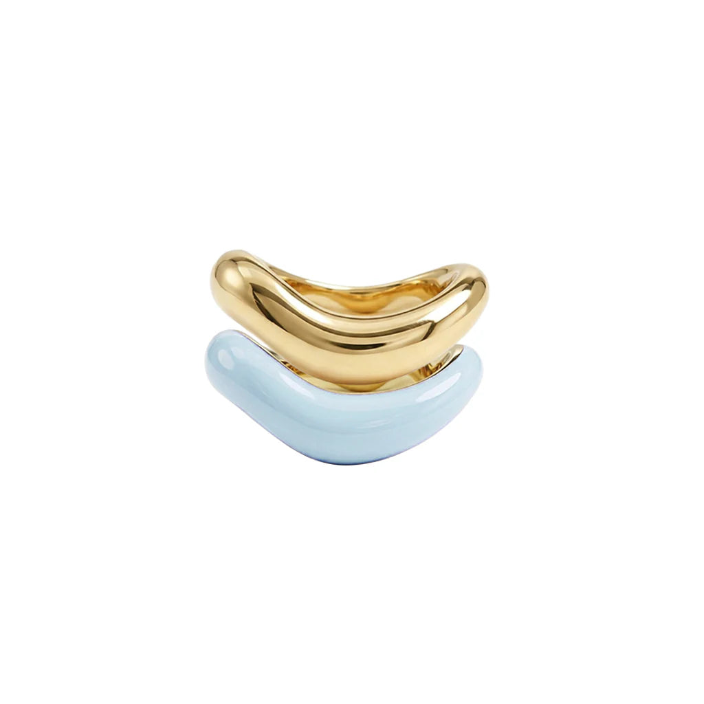 Gold Liquid Tide Rings (set of 2)