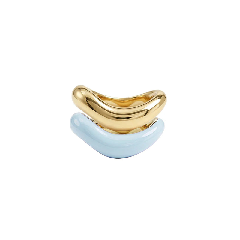 Gold Liquid Tide Rings (set of 2)