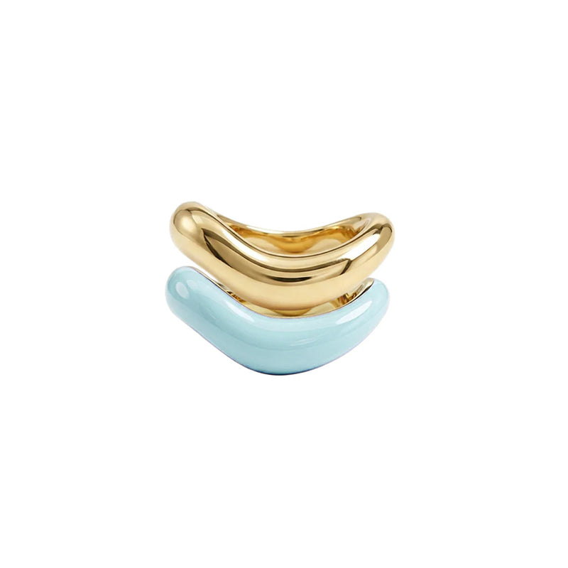 Gold Liquid Tide Rings (set of 2)