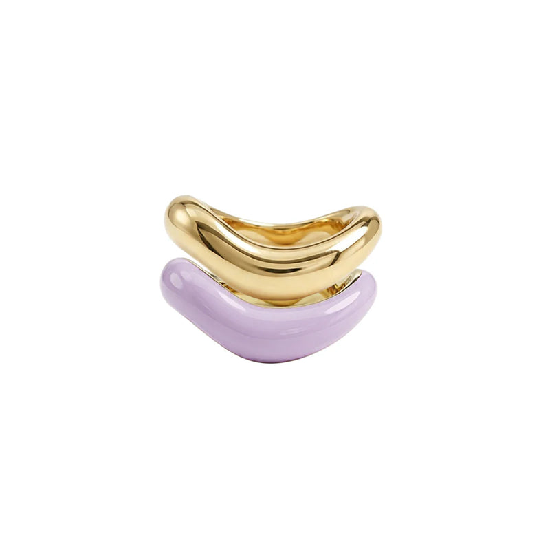 Gold Liquid Tide Rings (set of 2)