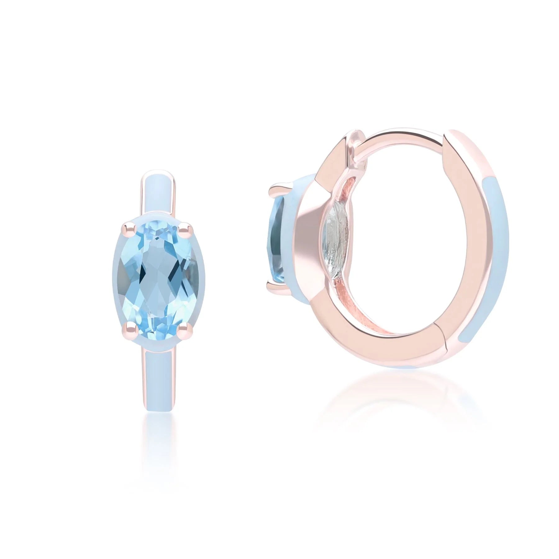 Aura Oval Huggie Earrings (Sky Edition)