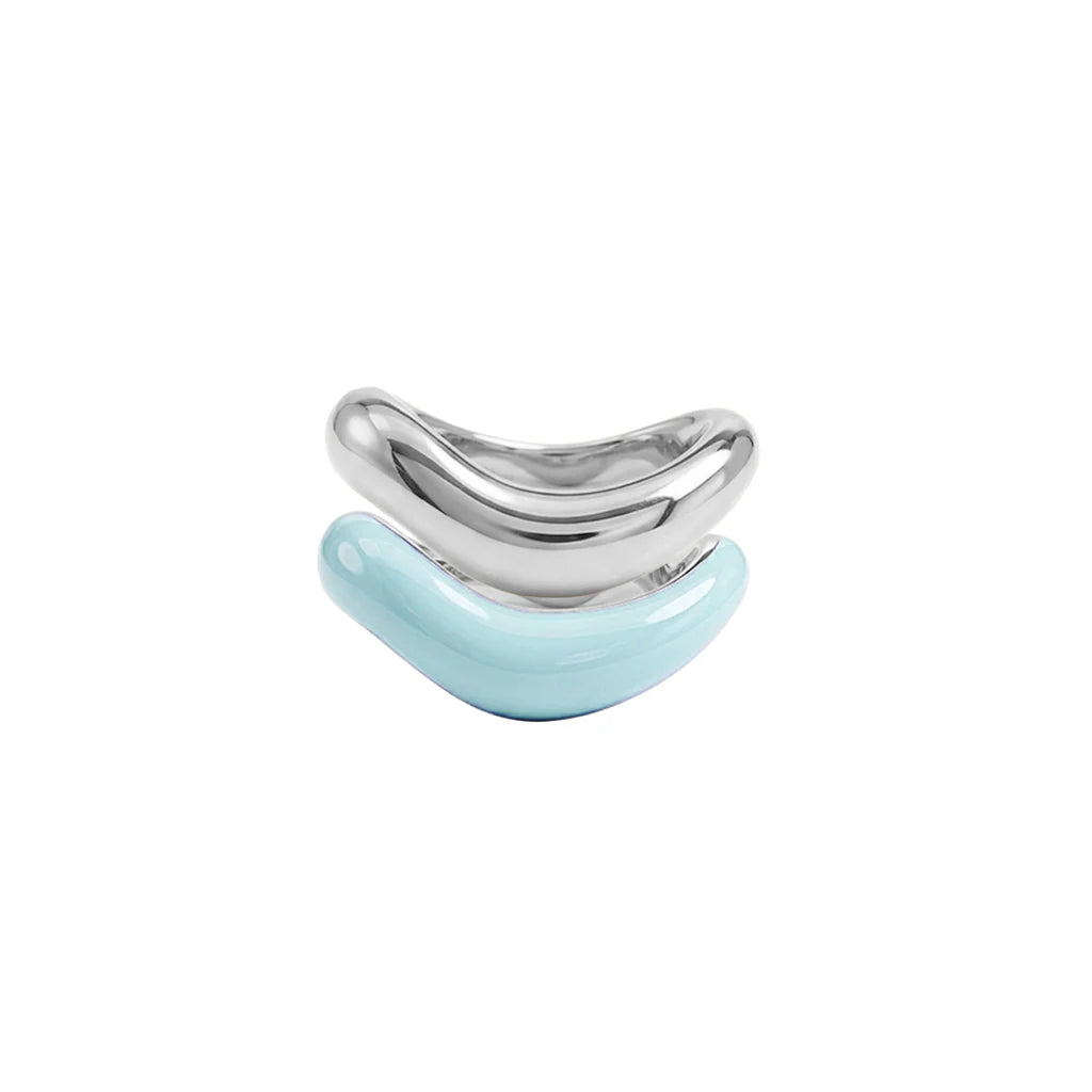 Silver Liquid Tide Rings (set of 2)