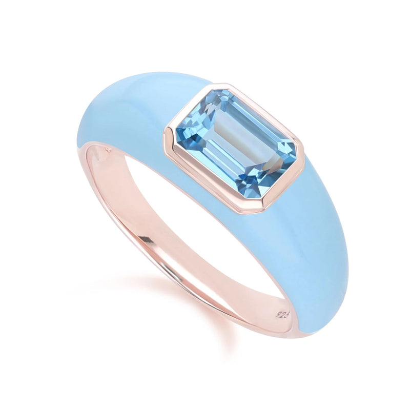 Azure Arc Baguette Dome Ring (Sky Edition)