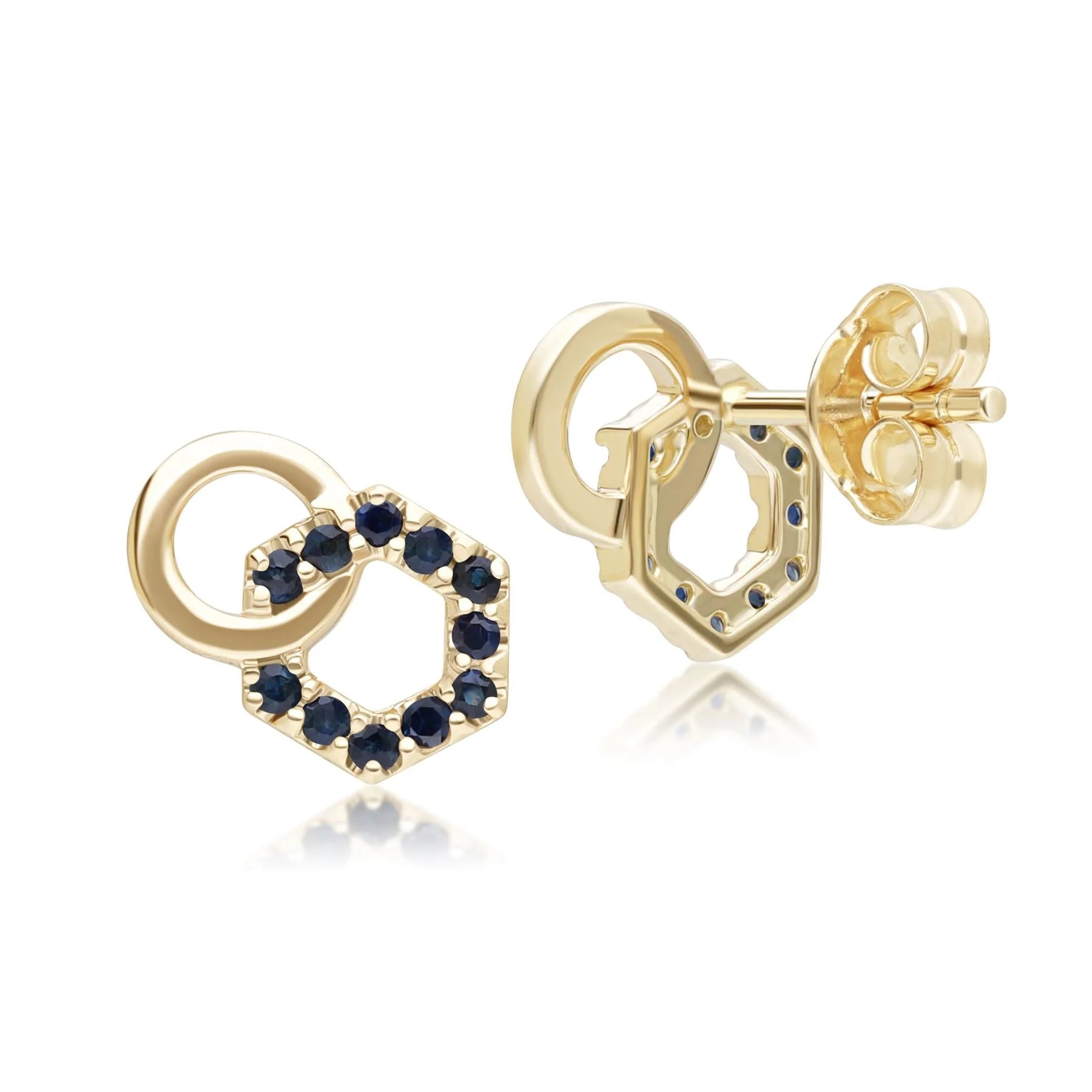 Apex Interlock Stud Earrings (Emerald Edition)