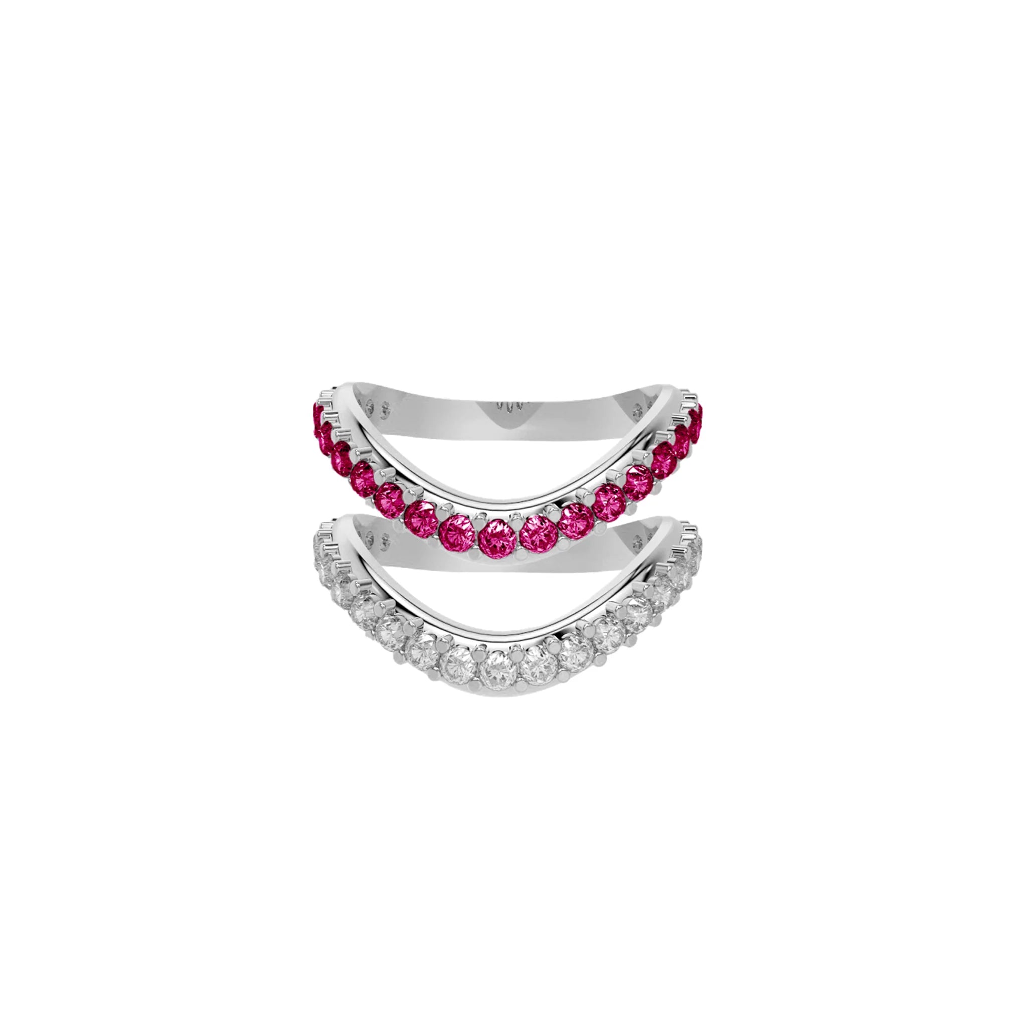 Liquid Tide Dual Band Pavé Ring