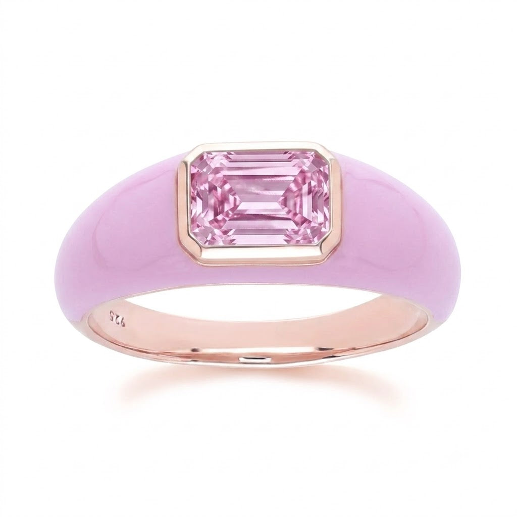 Azure Arc Baguette Dome Oval Ring (Mint Green Edition)