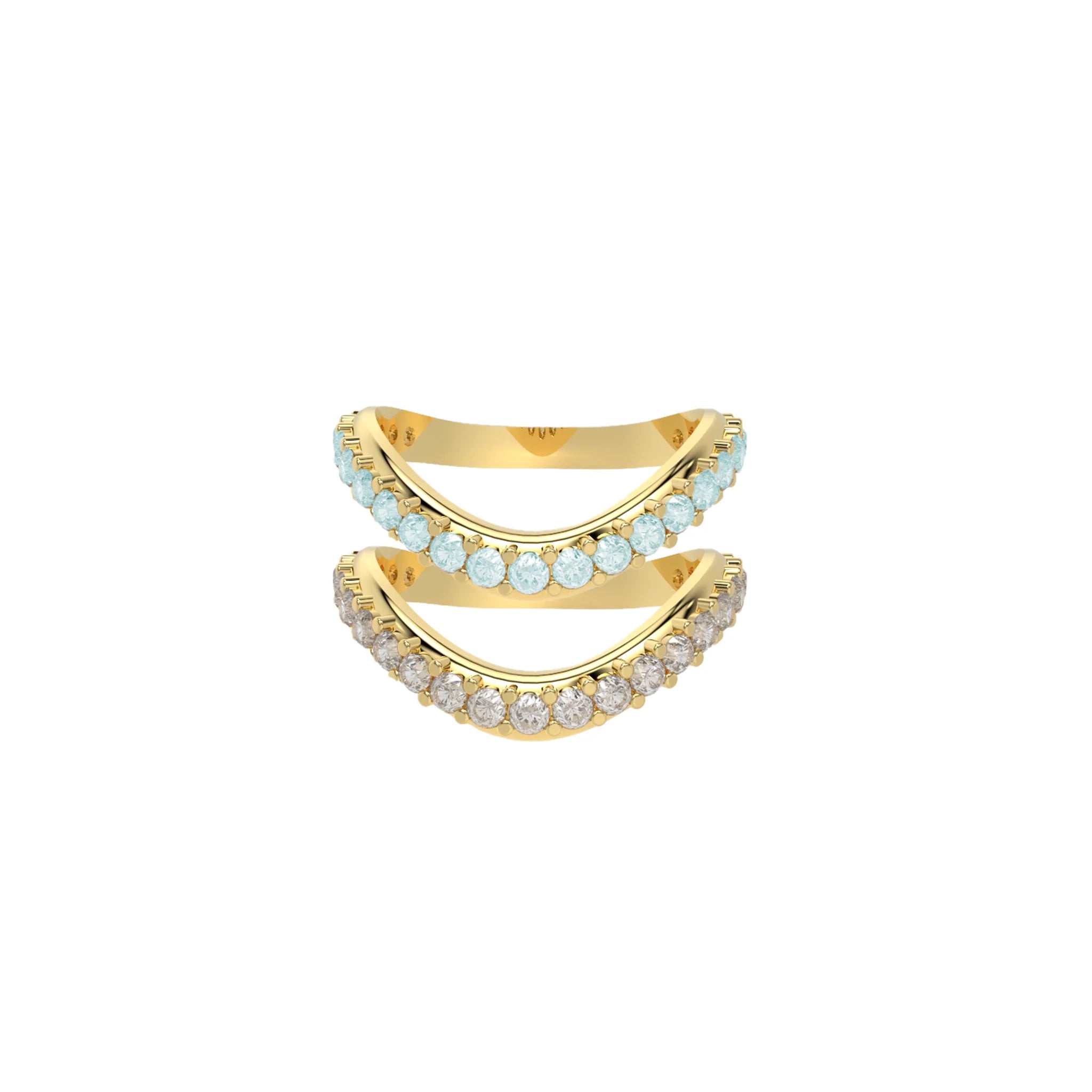 Liquid Tide Dual Band Pavé Ring