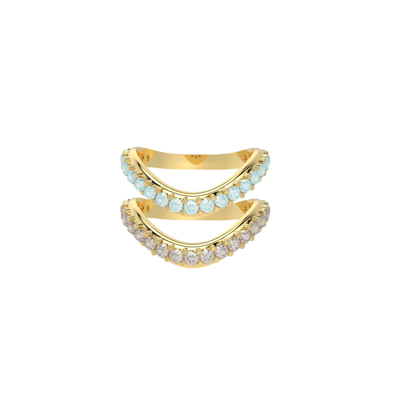 Liquid Tide Dual Band Pavé Ring