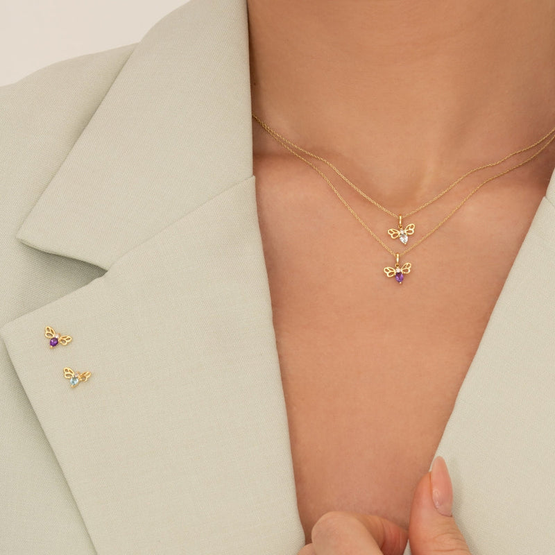 Lumina Butterfly Pendant (Garnet Edition)