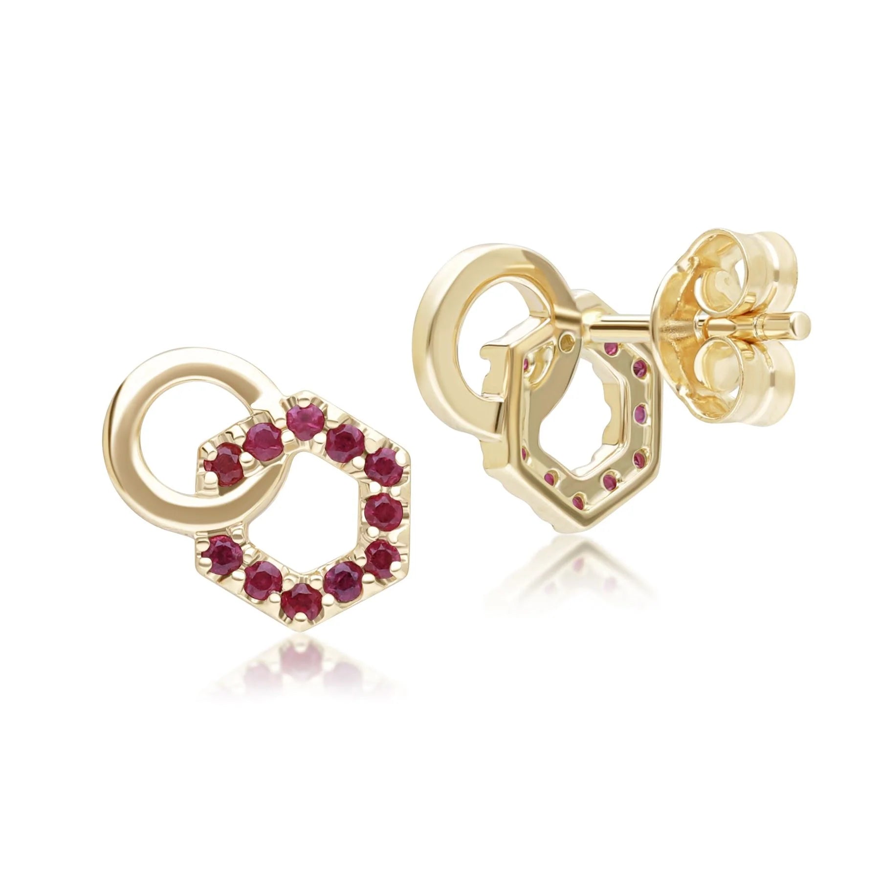 Apex Interlock Stud Earrings (Emerald Edition)