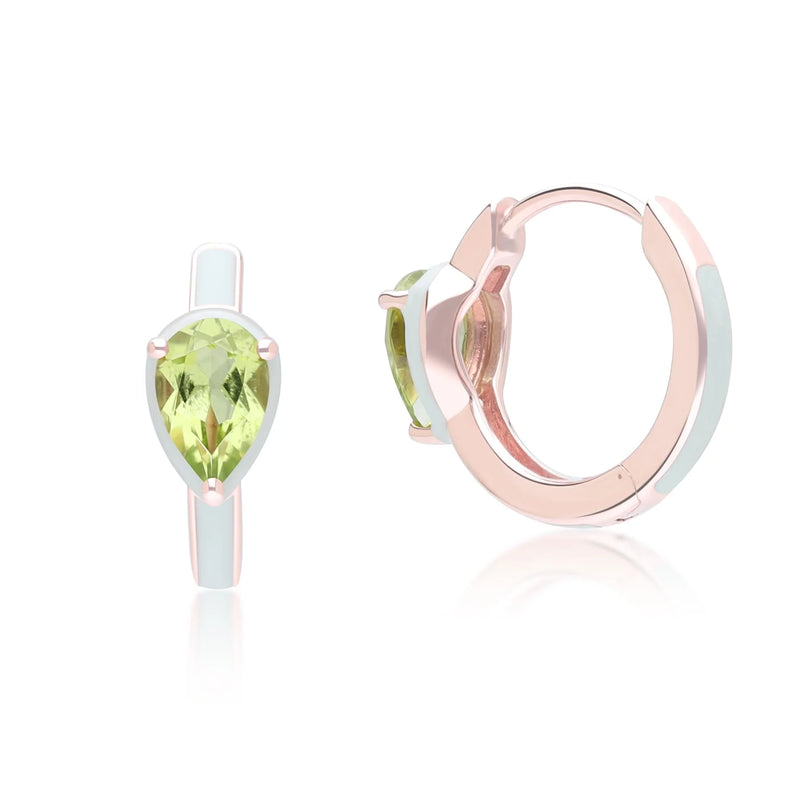 Aura Pear Huggie Earrings (Olive Edition)