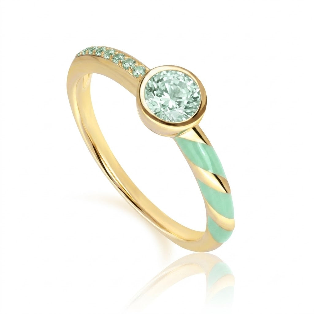 Lumina Pear-Cut Enamel Ring (Sky Blue Edition)