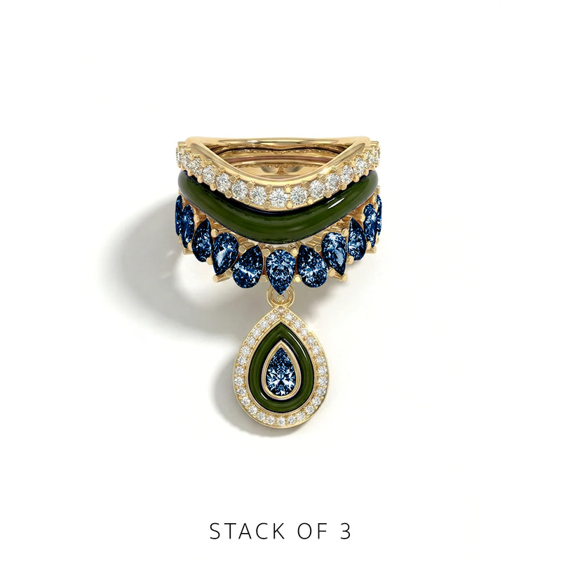 Varna-Volt-Gold Trio Ring Stack