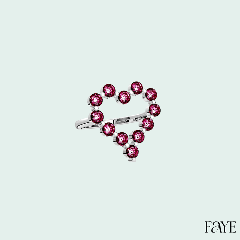 Heart Halo Ring - Silver
