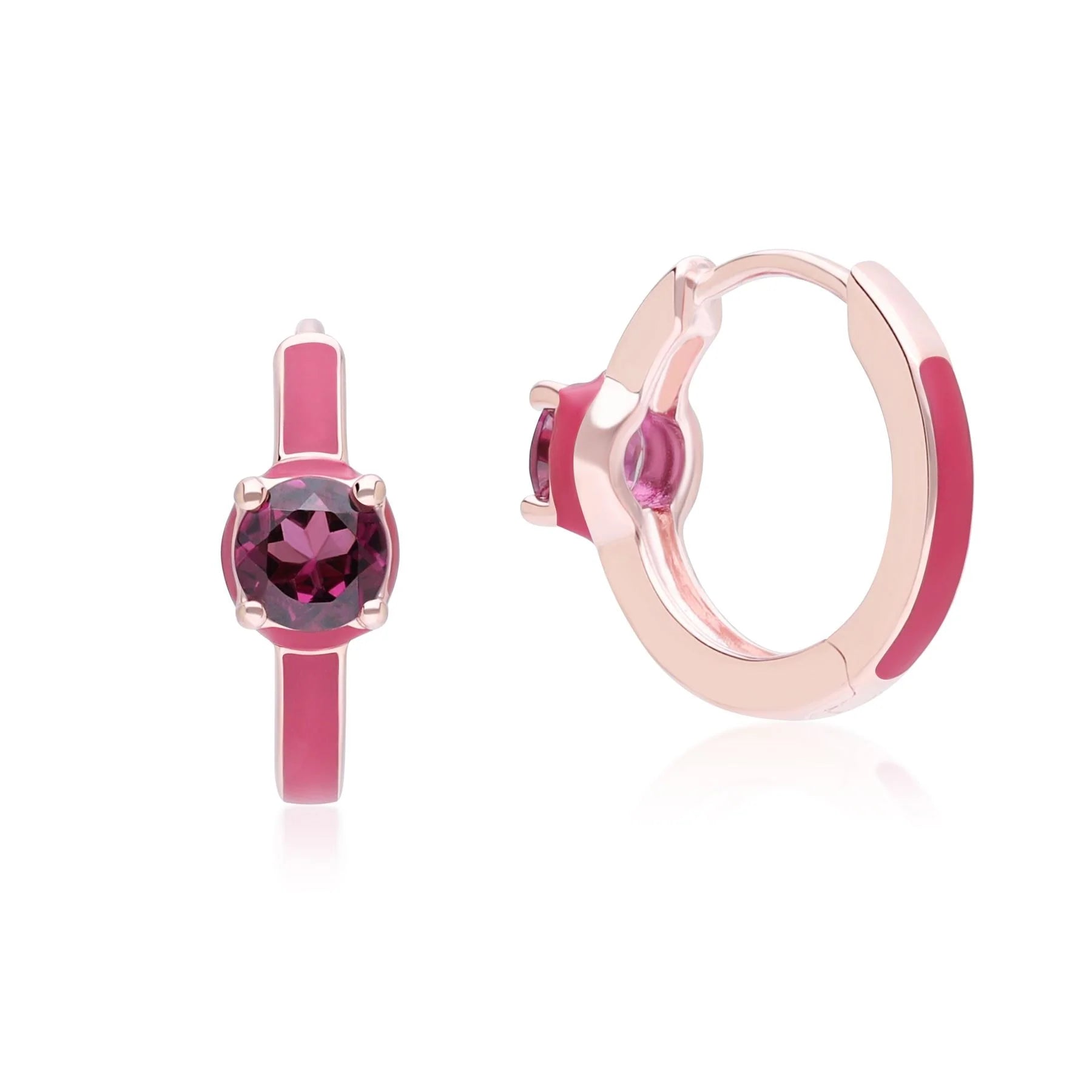 Chroma Orb Huggie Earrings (Fuchsia Edition)