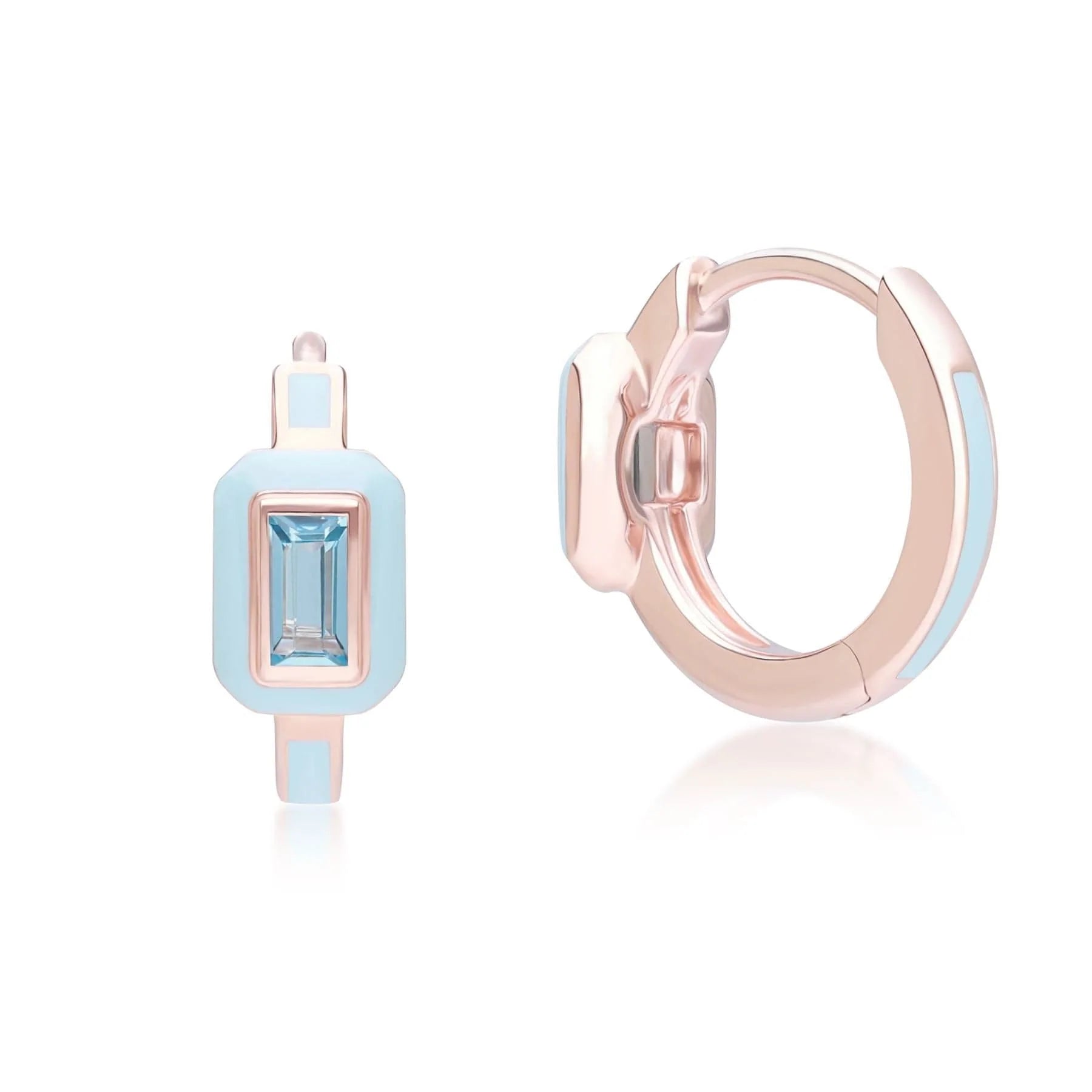 Azure Arc Baguette Huggie Earrings (Lavender Edition)