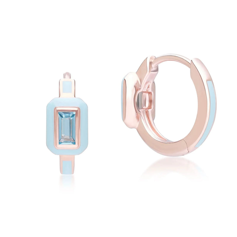 Azure Arc Baguette Huggie Earrings (Lavender Edition)