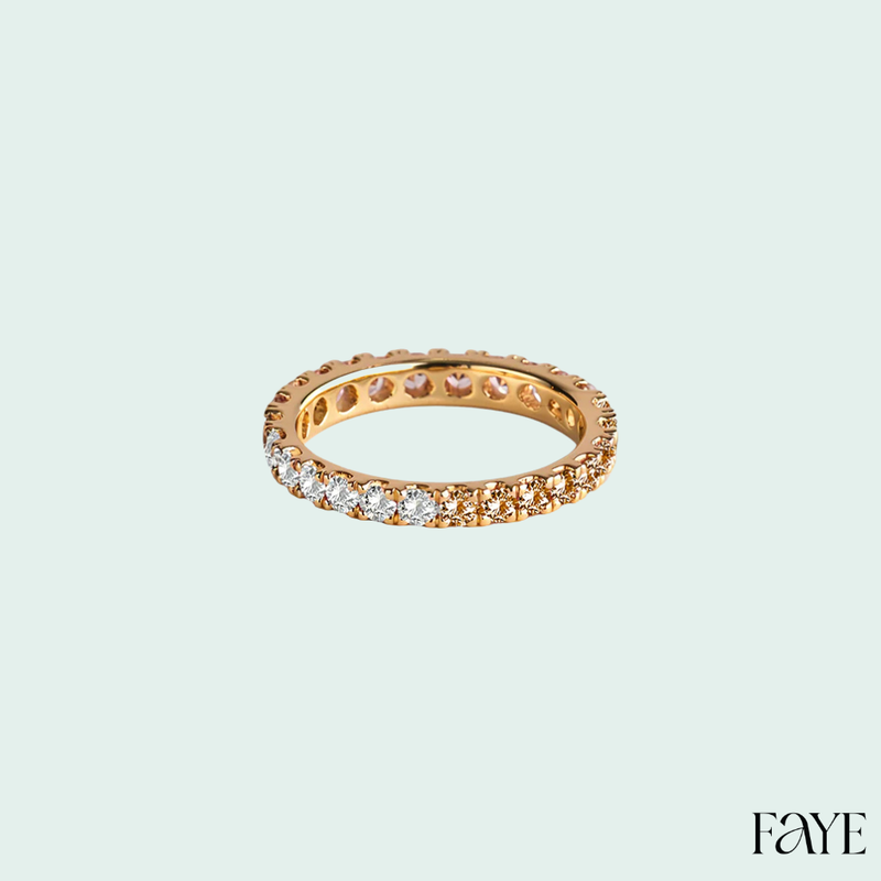 white candy pave eternity (gold)