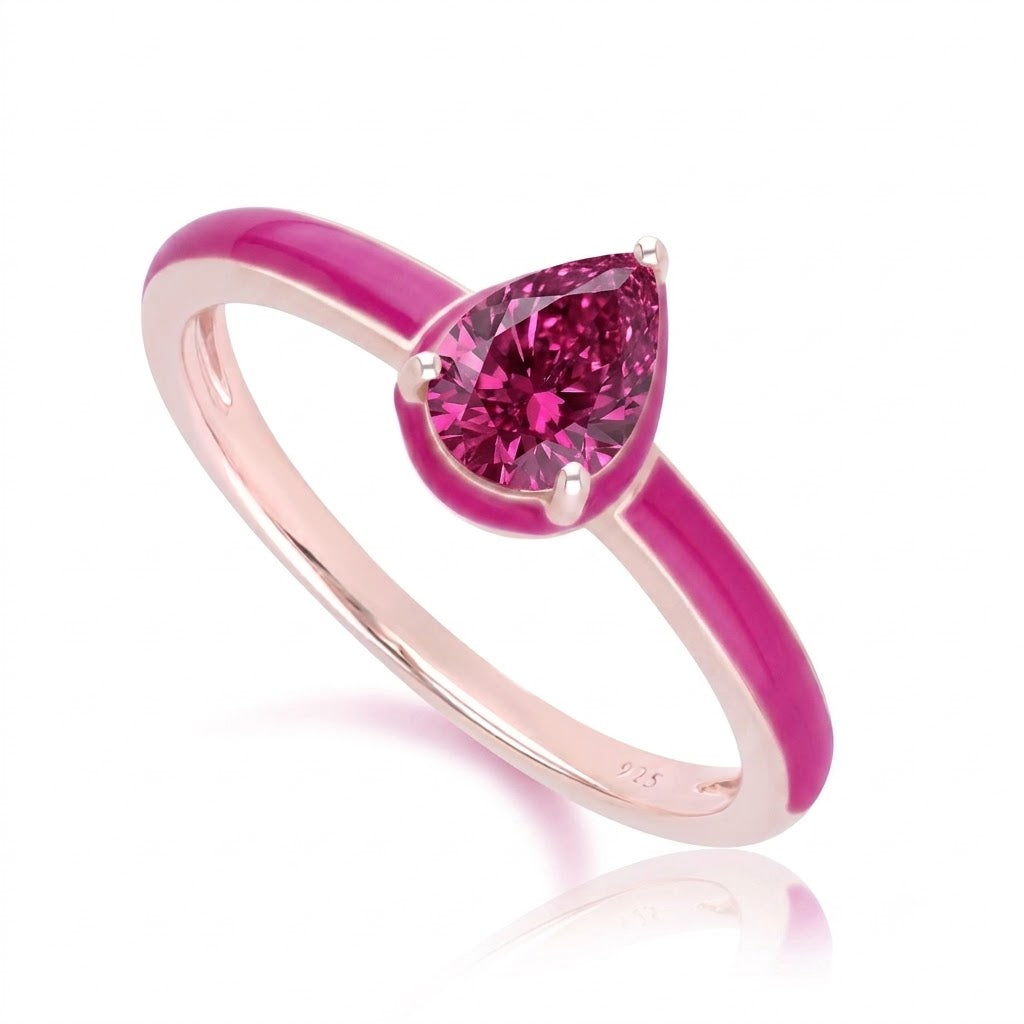 Lumina Round-Cut Enamel Ring (Mint Green Edition)