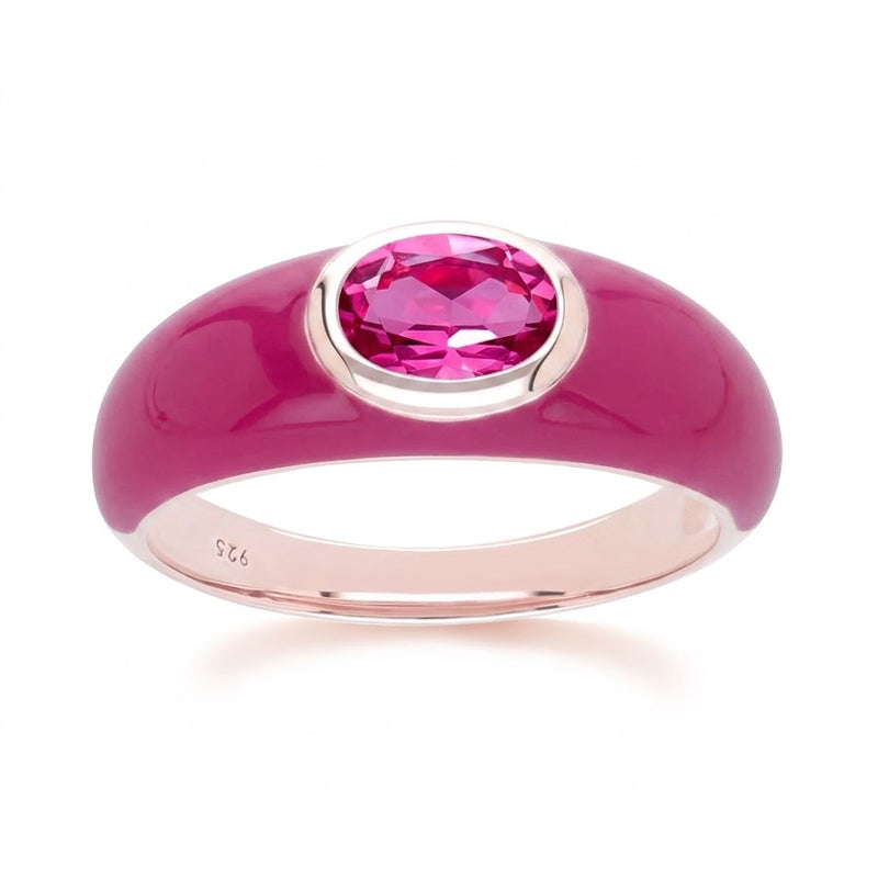 Azure Arc Baguette Dome Oval Ring (Mint Green Edition)