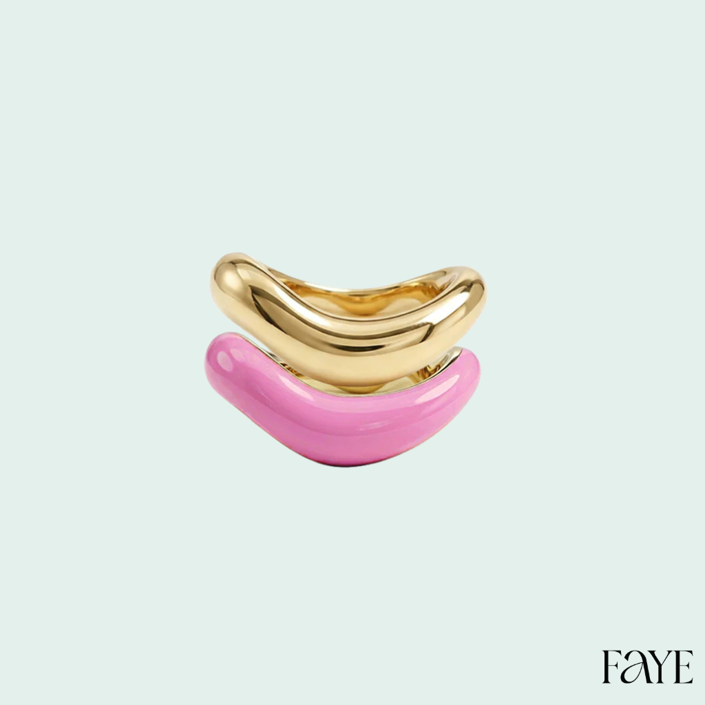 Gold Liquid Tide Rings (set of 2)