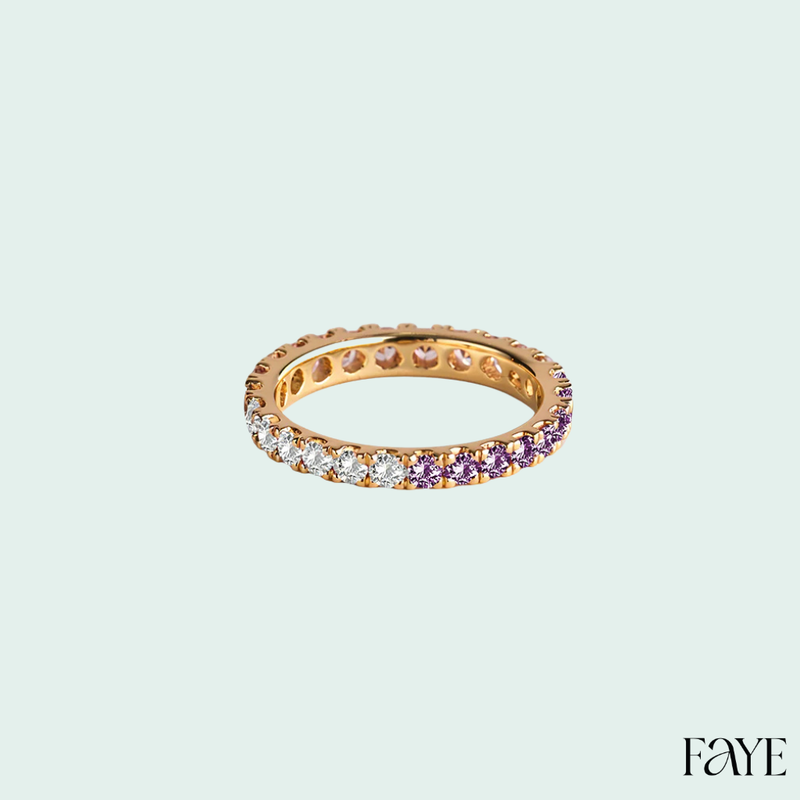 white candy pave eternity (gold)