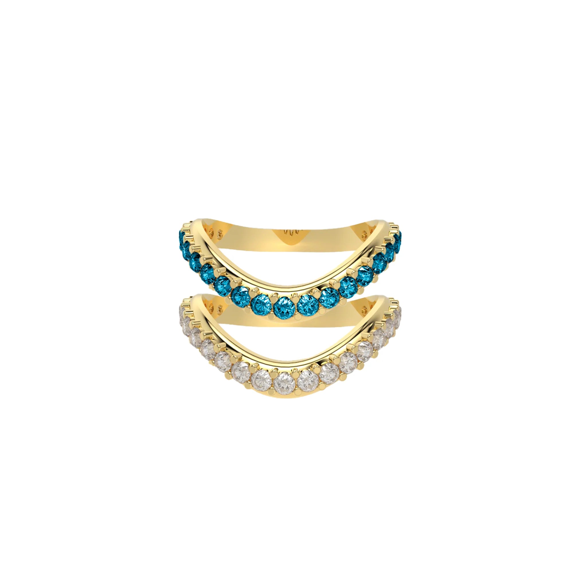 Liquid Tide Dual Band Pavé Ring