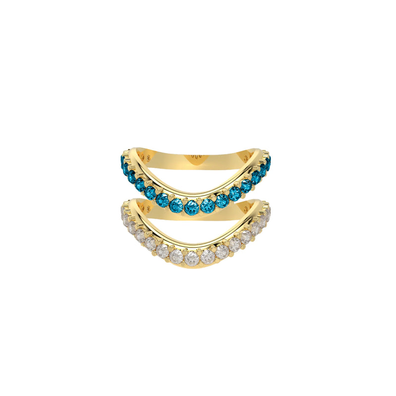 Liquid Tide Dual Band Pavé Ring