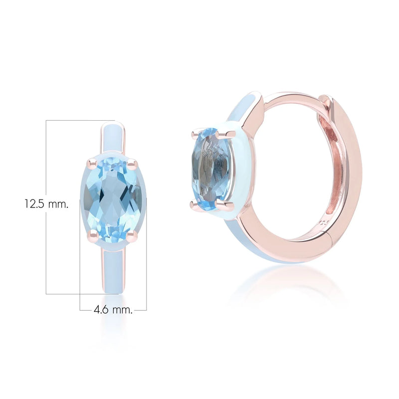 Aura Oval Huggie Earrings (Sky Edition)